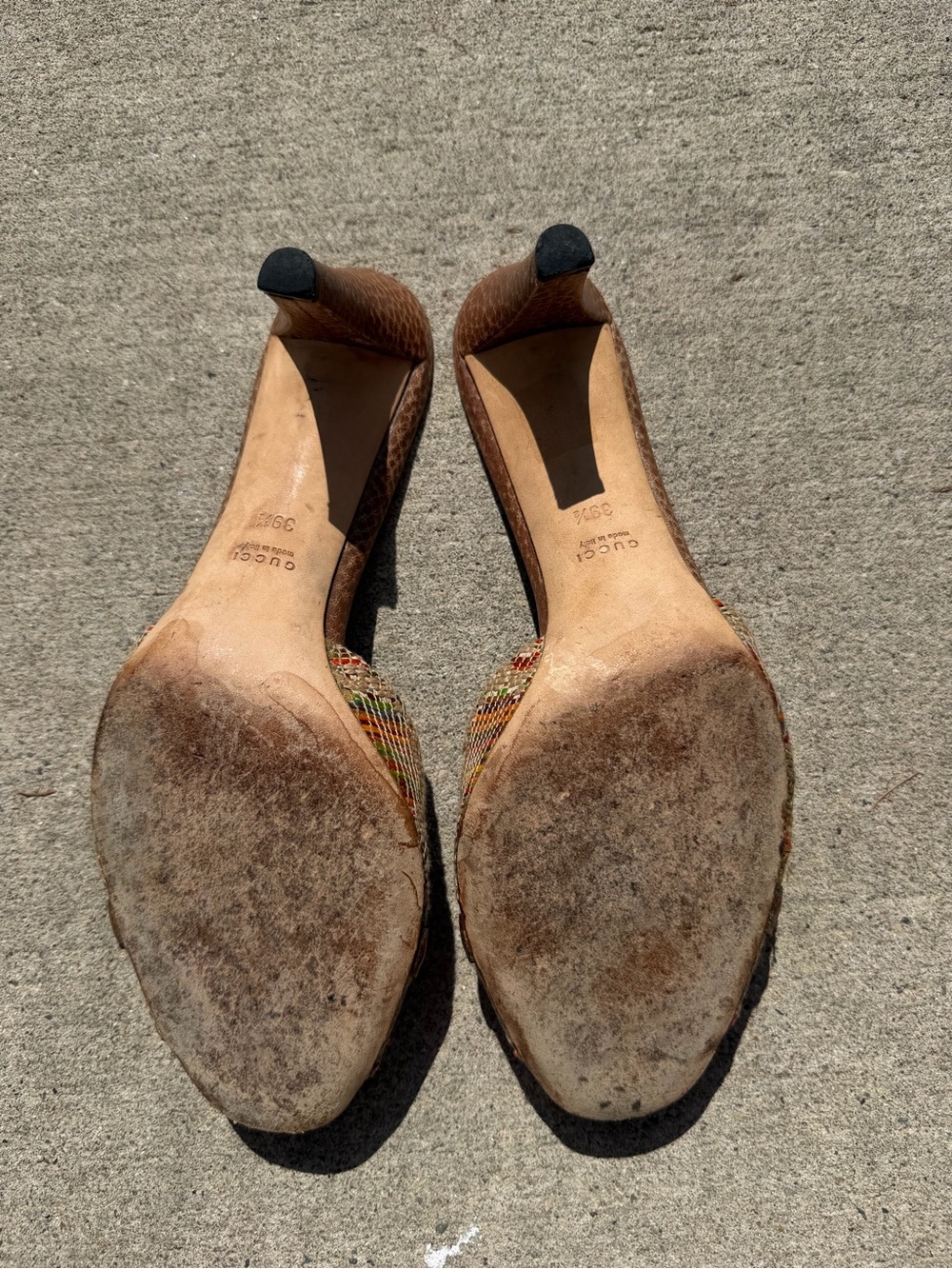 Y2K Gucci Tom Ford era horsebit colorful bamboo heeled mules - Picture 6 of 7